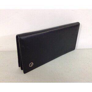 Goldlion Lambskin Leather Checkbook Organizer Long Bi-Fold Wallet NEW